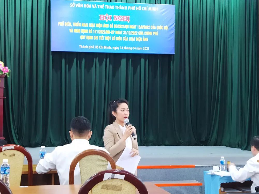 Bà Nguyễn Thị Thanh Thúy, Phó Giám đốc Sở VH-TT TPHCM chủ trì hội nghị