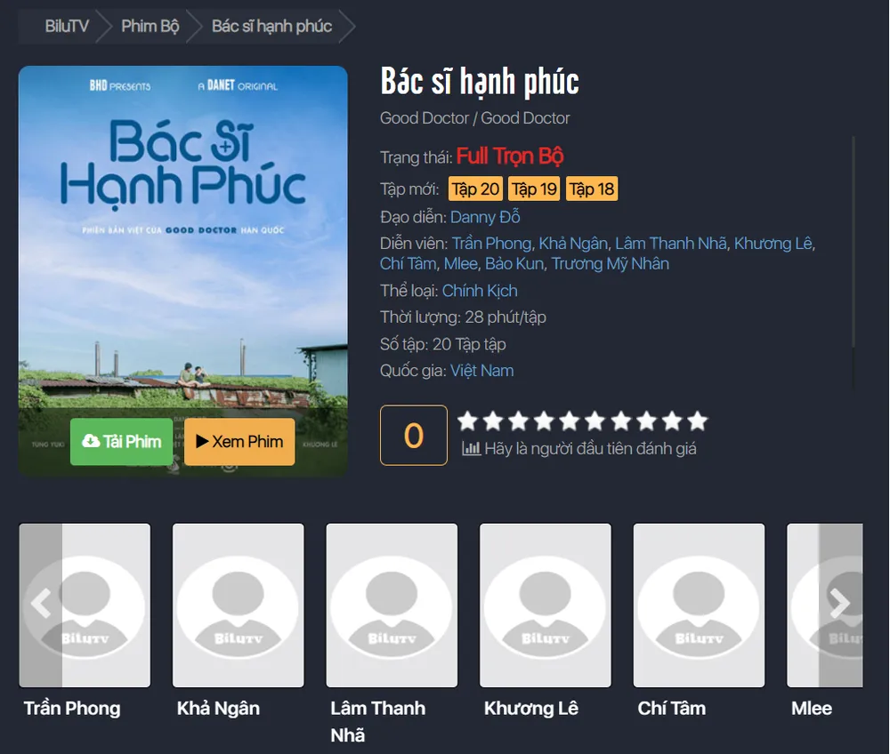 Một trong những web lậu đăng tải công khai 20 tập phim