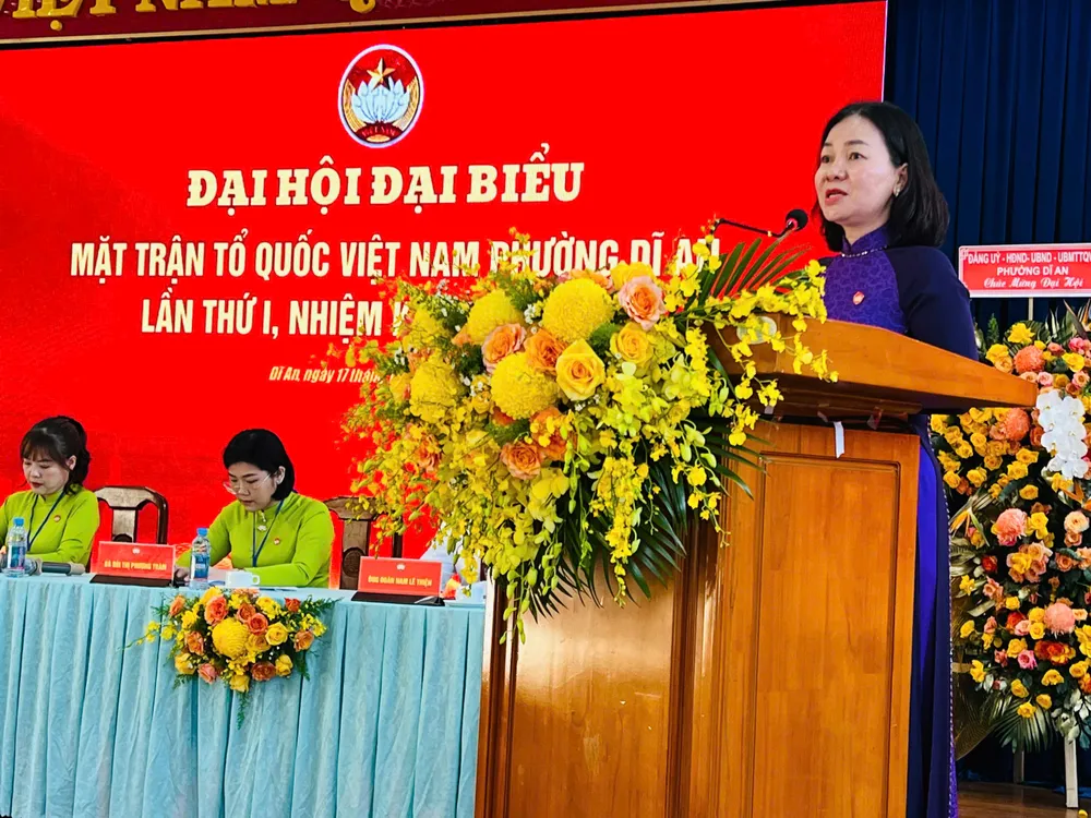 Đồng chí Trương Thị Bích Hạnh phát biểu tại đại hội