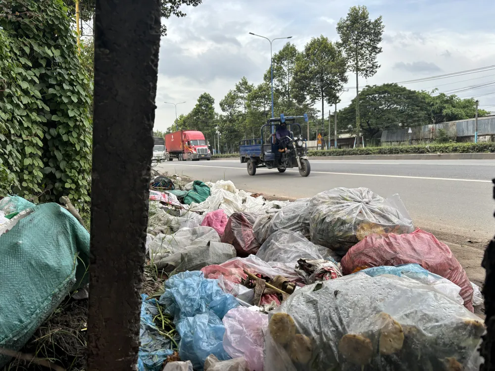 Rác trên đường Mỹ Phước - Tân Vạn