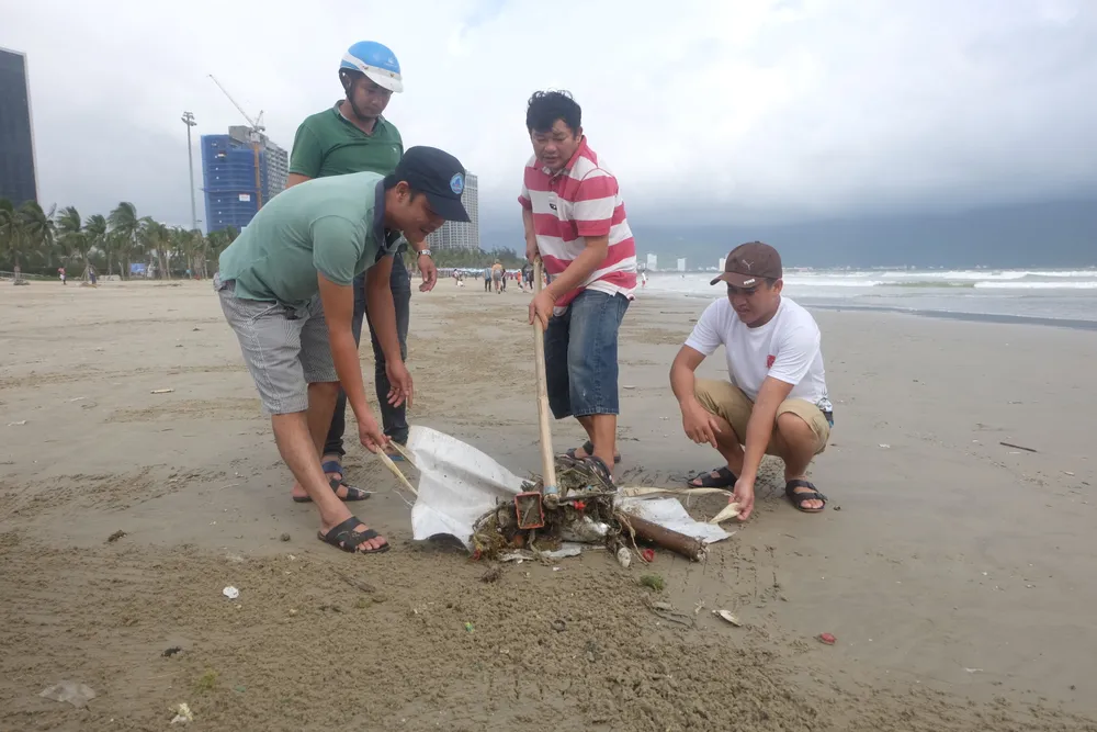 Đà Nẵng: Ra quân dọn sạch các bãi biển du lịch sau mưa lớn ảnh 9