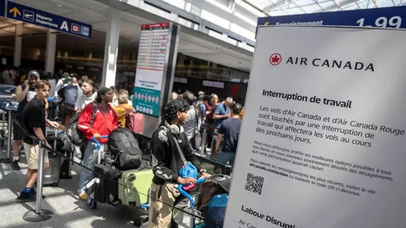 大量旅客受到罢工和航班取消影响，被迫滞留。