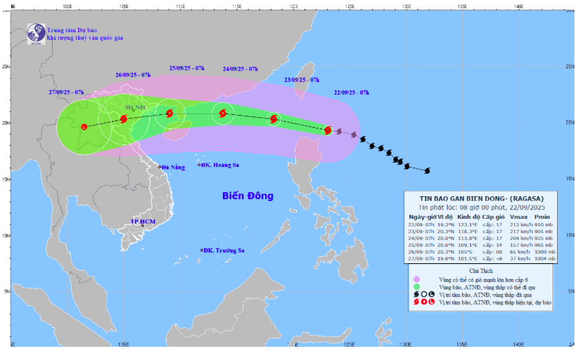 胡志明市和南部地区的天气没有直接受到台风“桦加沙”的影响。