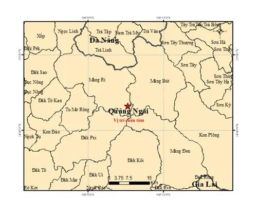 第四场地震的震中位置。