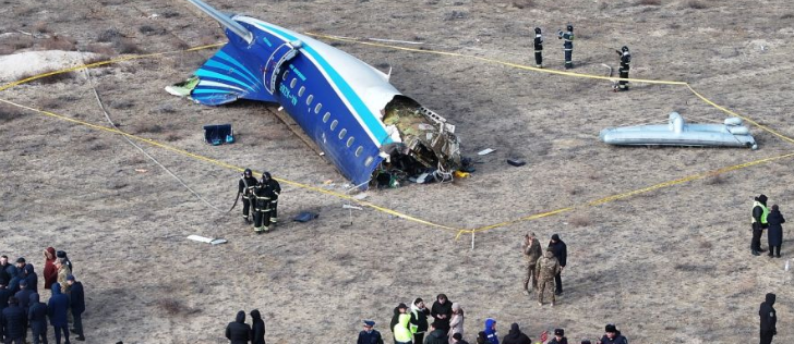 2024年12月25日，阿塞拜疆航空公司一架从阿首都巴库飞往俄罗斯城市格罗兹尼的客机在哈萨克斯坦西部城市阿克套近郊坠毁。