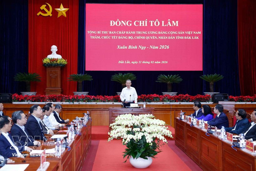 苏林总书记发表讲话。图：越通社