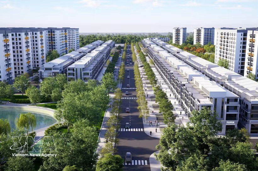 兴安省安美二号工业园区工人宿舍及社会住房项目效果图。图：越通社
