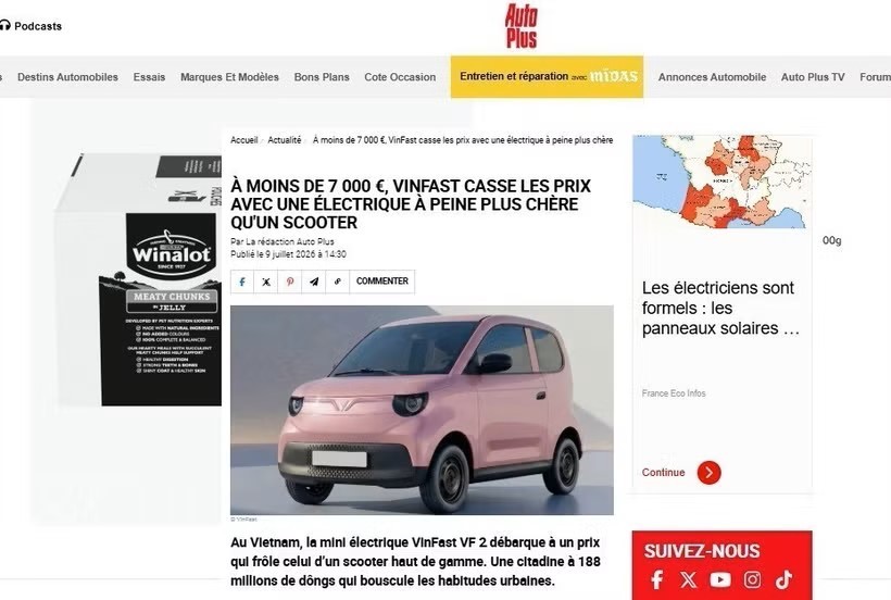 《汽车》杂志上发布的文章。图：越通社