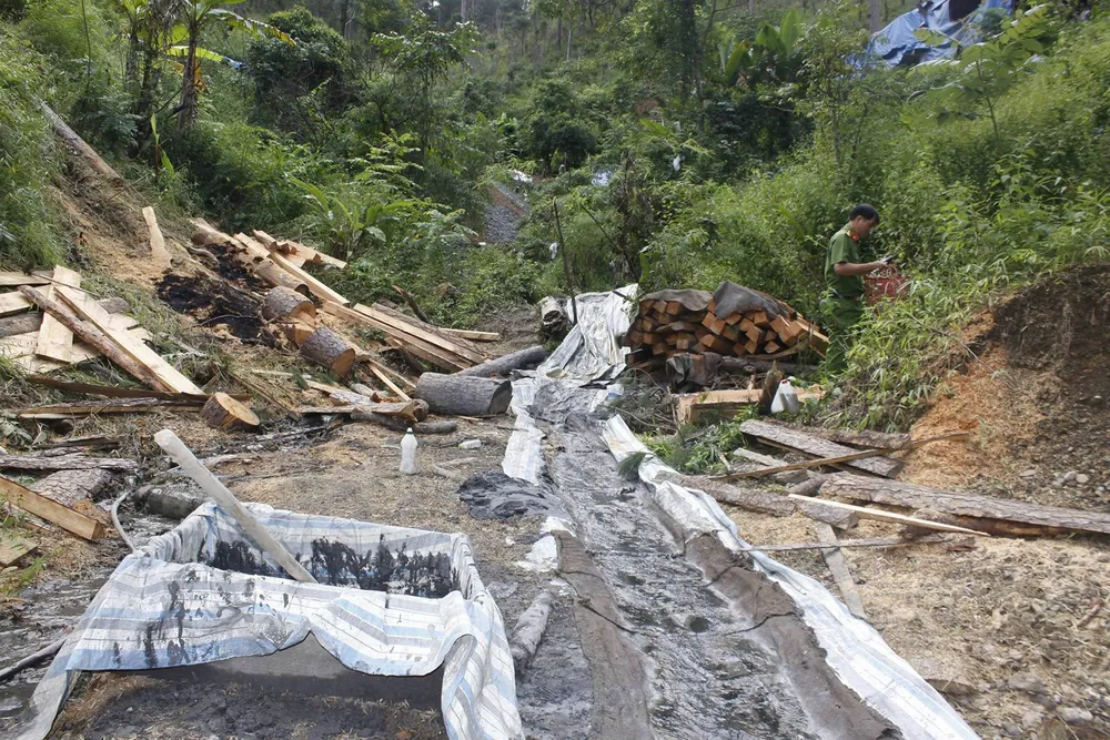 Hơn 100 chiến sĩ công an đột kích, nổ mìn đánh sập hầm thiếc trái phép tại Lâm Đồng ảnh 2