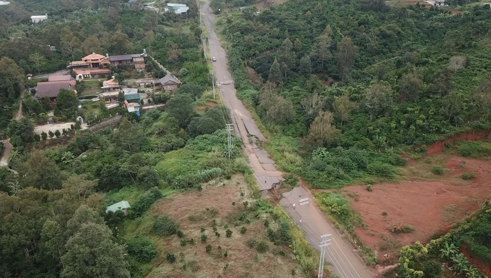 Dự án hoàn thiện đường tránh TP Bảo Lộc sẽ xây dựng cầu cạn qua khu vực sụt lún