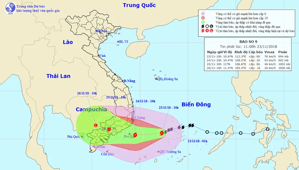 Bão số 9 lệch hướng, tâm bão dự báo hướng vào TPHCM, Vũng Tàu ảnh 2