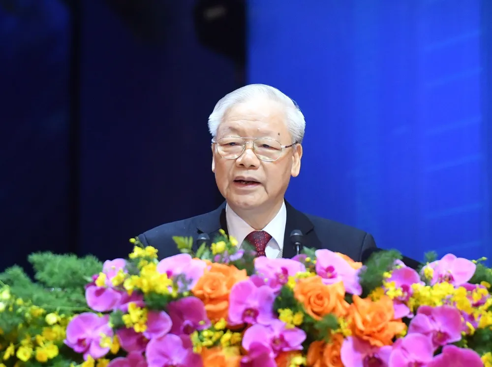 Tổng Bí thư yêu cầu tổ chức Công đoàn Việt Nam phải thực sự mang lại quyền lợi, niềm tin cho người lao động. Ảnh: QUANG PHÚC