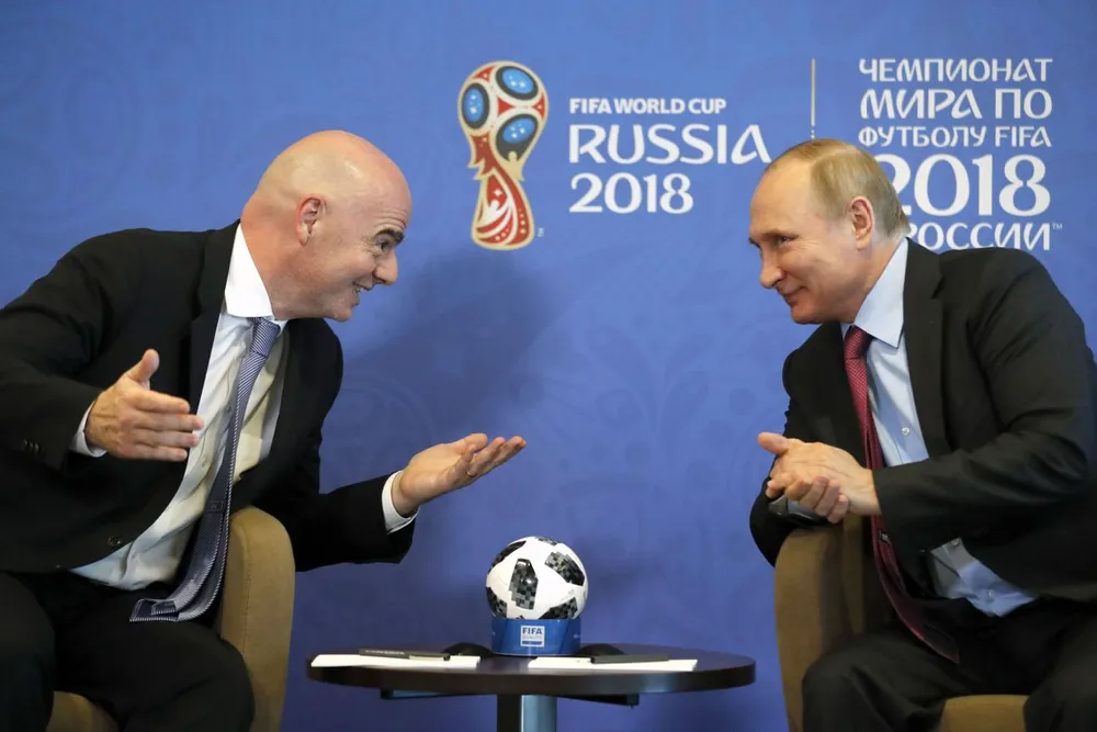 Chủ tịch FIFA và Tổng thống Putin tại World Cup 2018