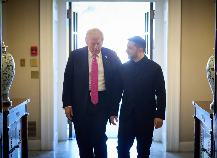 Tổng thống Mỹ Donald Trump và người đồng cấp Ukraine Volodymyr Zelensky tại Nhà Trắng ngày 17-10. Ảnh: X/@ZelenskyyUa