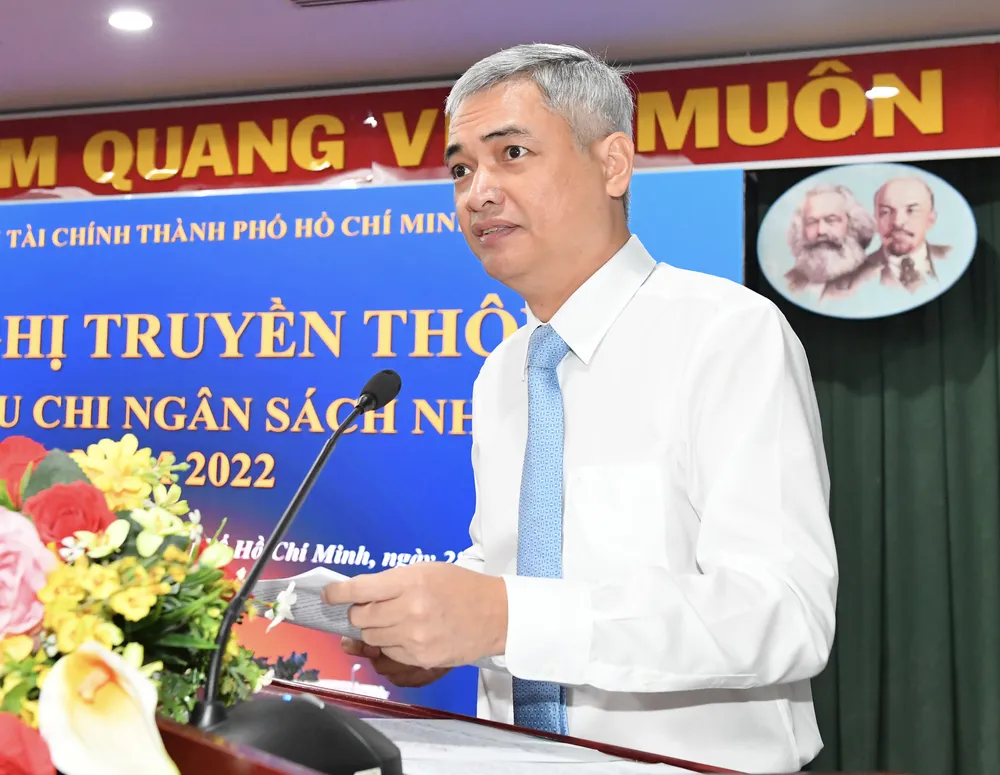 Giám đốc Sở Tài chính TPHCM Lê Duy Minh phát biểu tại hội nghị. Ảnh: VIỆT DŨNG