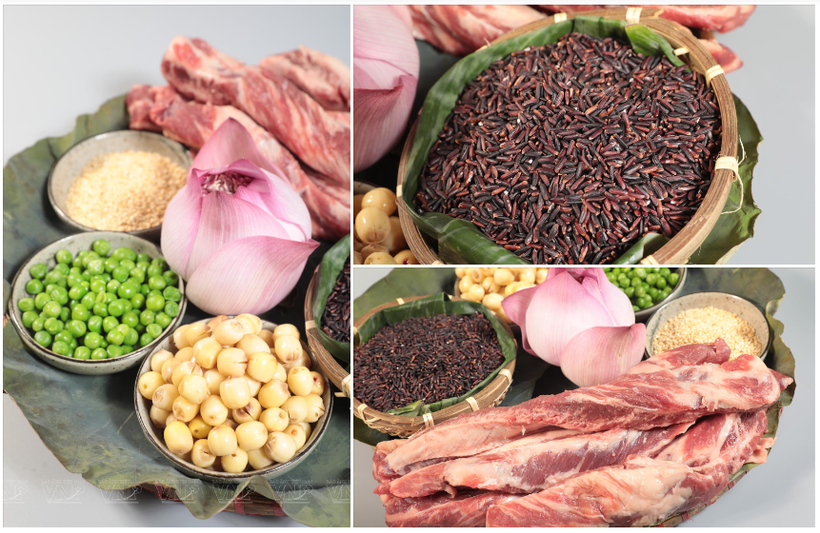 “莲叶糙米饭”的原料。 