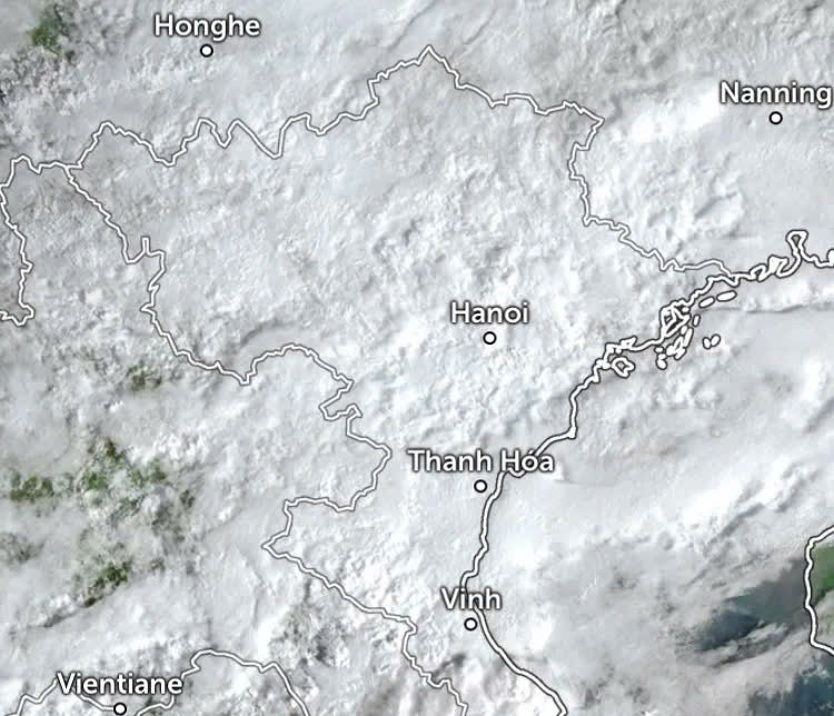 11月1日上午7时30分卫星图像：冷空气推动云层覆盖北部及中部北面大部分地区。