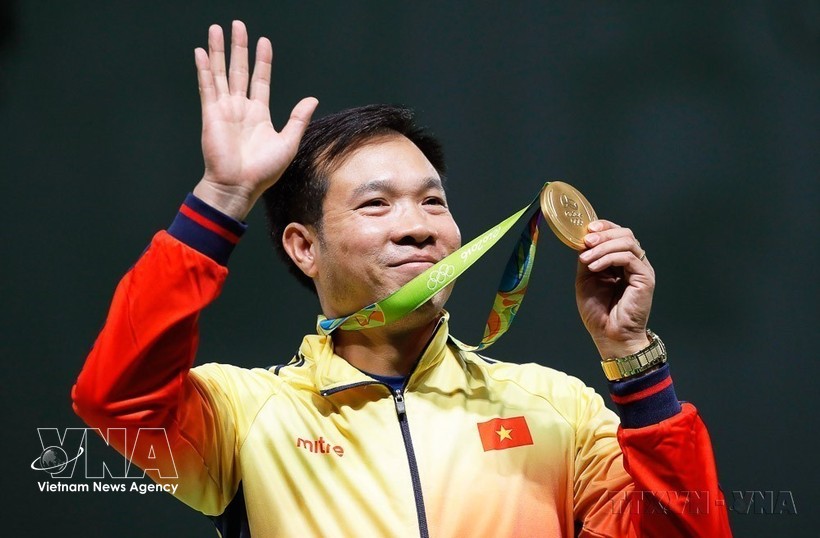 2016年里约奥运会越南射击运动员黄春荣夺金并打破奥运纪录。