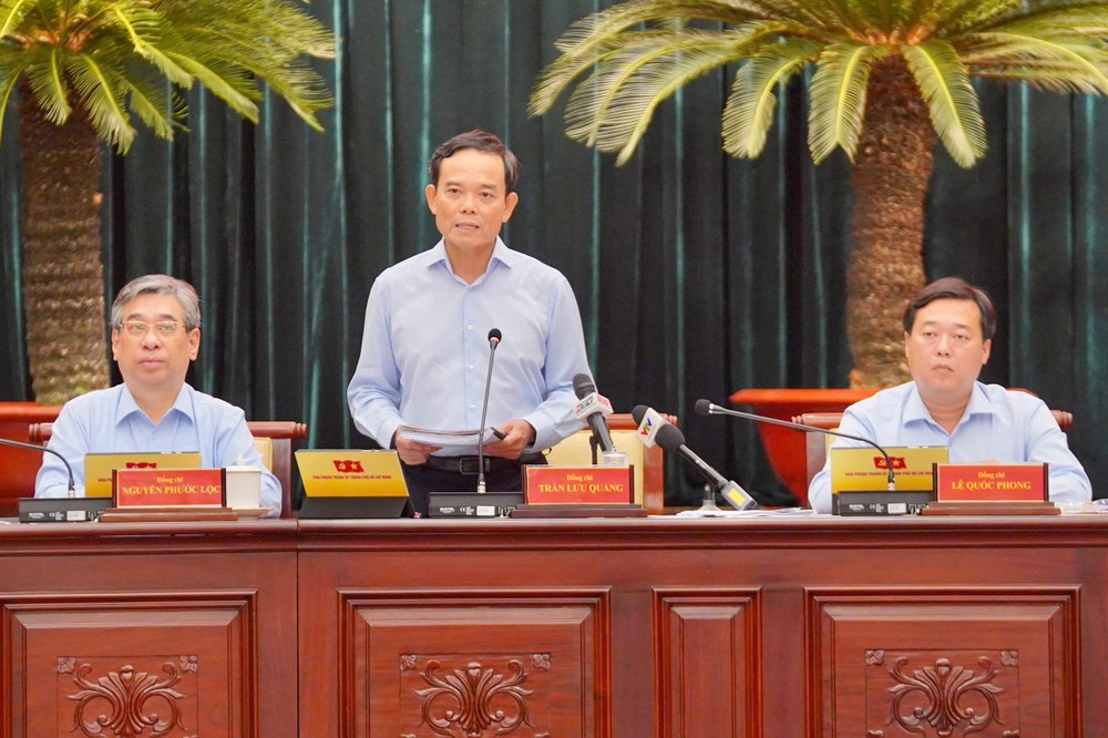 胡志明市市委书记陈留光作会议结论致辞。