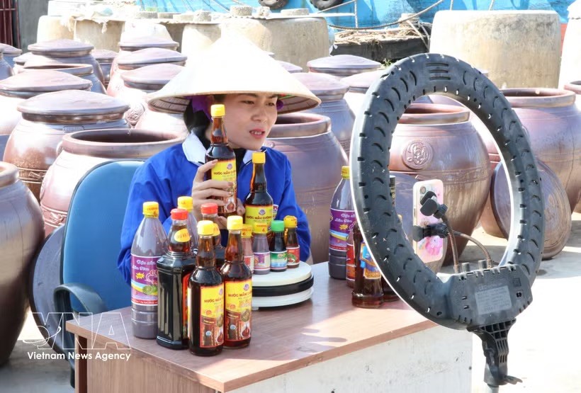 宁平省海盛乡强罗有限责任公司的电商平台直播活动。