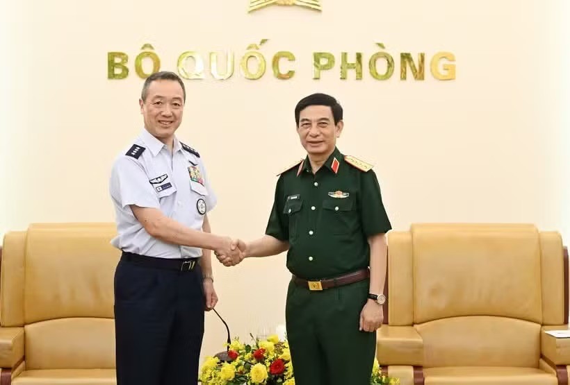 潘文江大将会见日本防卫省统合幕僚长内仓弘明。 图自《政府门户网站》 