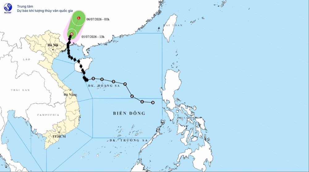 1号台风的最后消息。图：nchmf.gov.vn