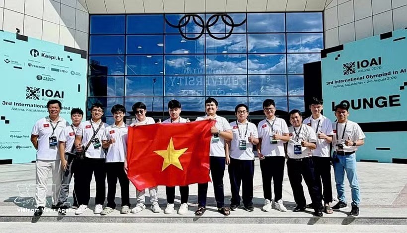 越南代表队在2026年国际人工智能奥林匹克竞赛中喜获7枚奖牌。