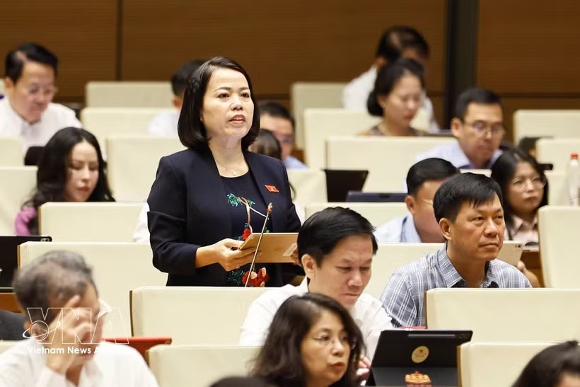 宣光省国会代表发表讲话。