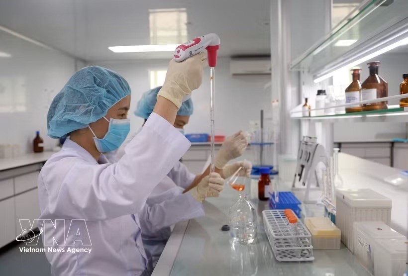 卫生部位于庆和省的疫苗与医学生物制品研究院的研究人员正在进行疫苗研究与检定工作。