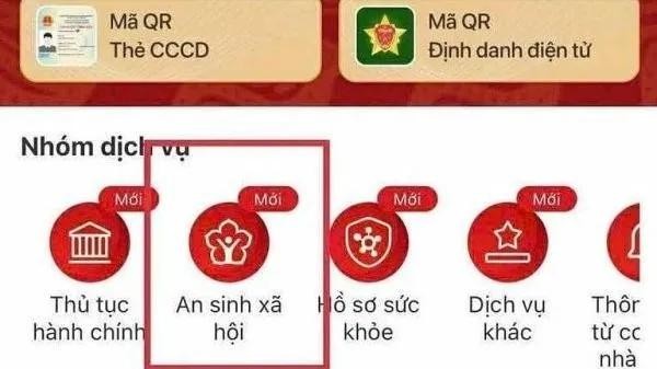 VNeID应用程式中的社会民生账户。截图
