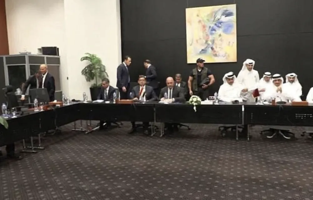 Phái đoàn Israel và Qatar tại vòng đàm phán kế hoạch hoà bình ở Ai Cập. Ảnh: TELEGRAM/ TIMES OF ISRAEL