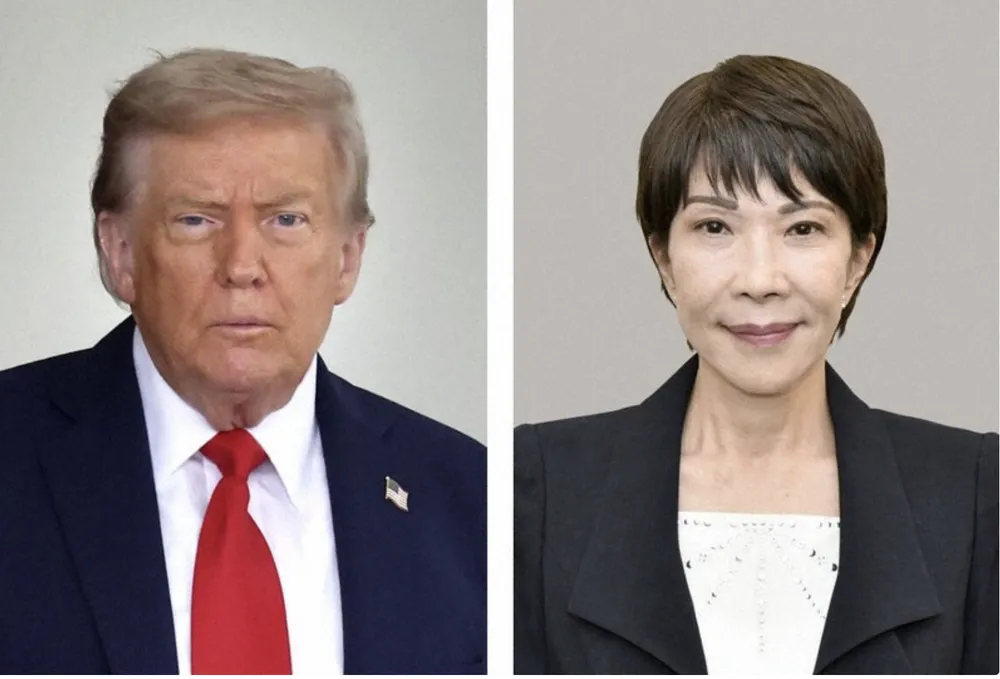 Tổng thống Mỹ Donald Trump và Thủ tướng Nhật Sanae Takaichi. Ảnh: KYODO