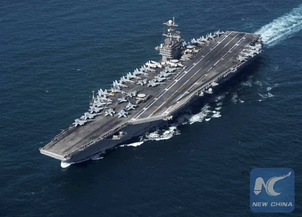 Tàu sân bay U.S.S. John C. Stennis của Mỹ. Ảnh: XINHUA 