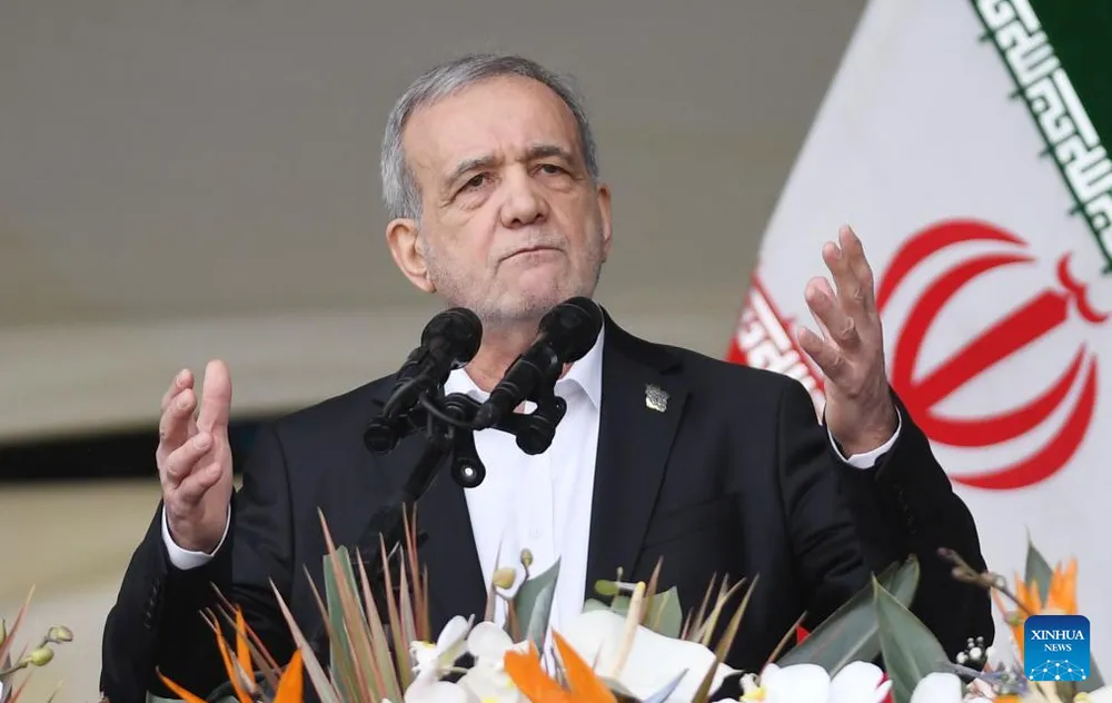 Tổng thống Iran Masoud Pezeshkian. Ảnh: XINHUA 