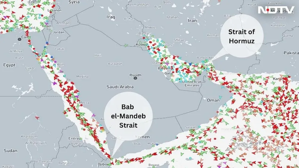 Tuyến hàng hải eo biển Hormuz là huyết mạch chính cho vận tải dầu mỏ và khí đốt tự nhiên toàn cầu. Ảnh: NDTV
