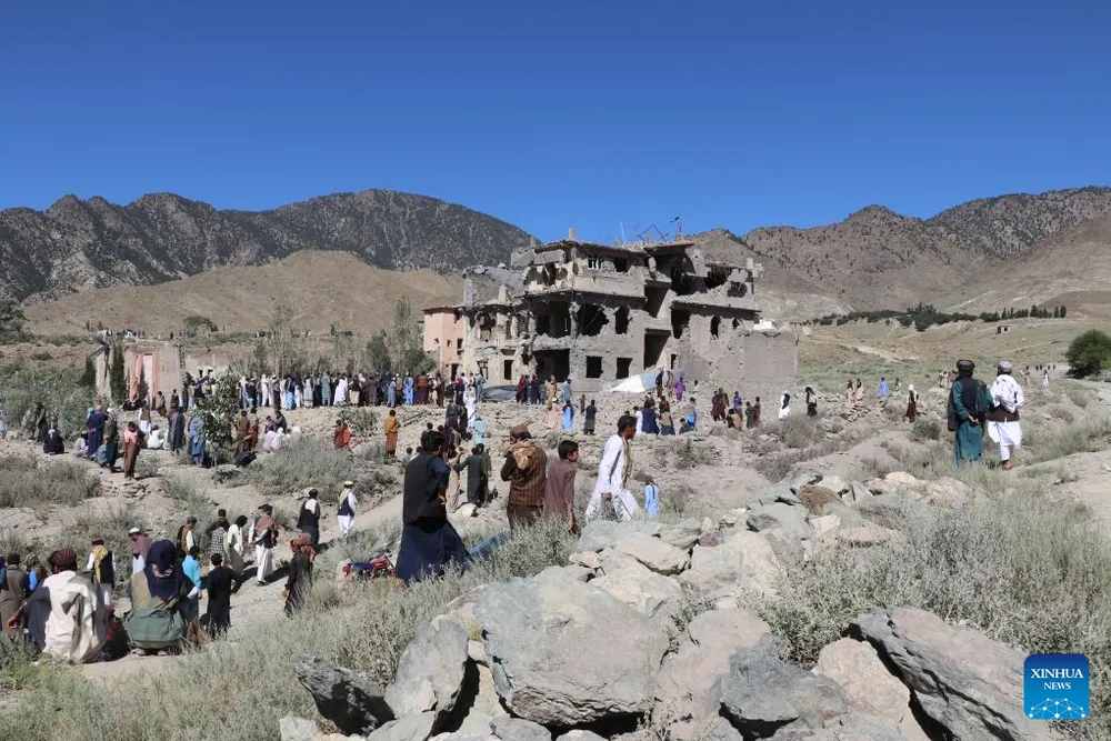 Hiện trường vụ không kích của Pakistan tại tỉnh Paktia. Ảnh: XINHUA 