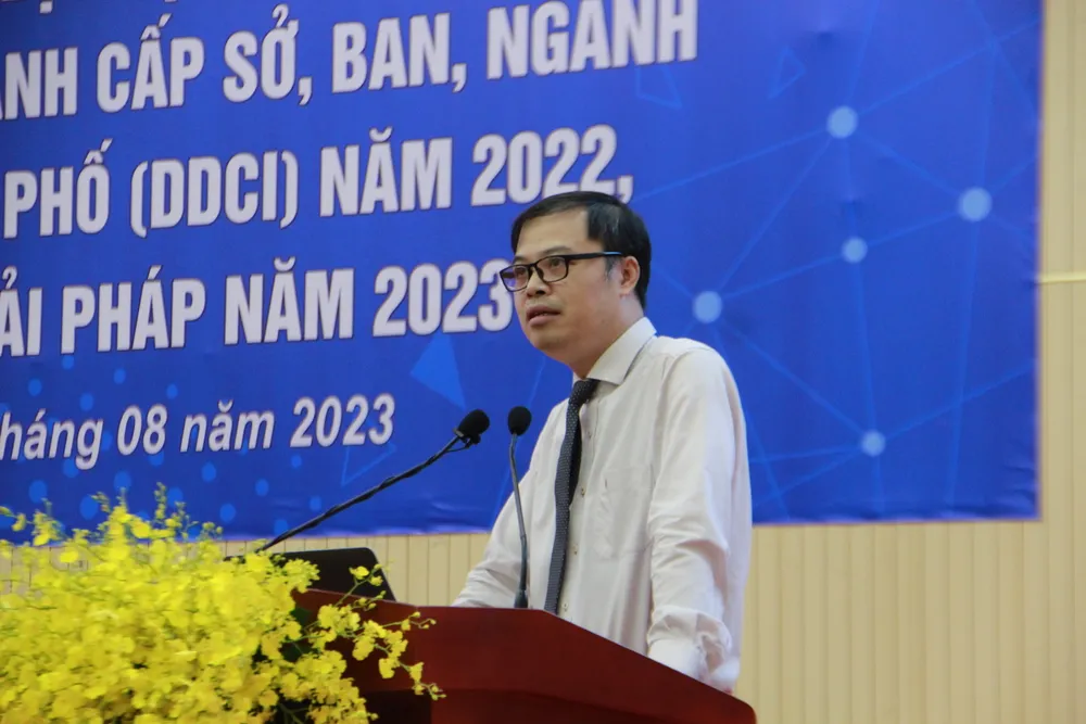 Phó trưởng Ban Pháp chế VCCI Phạm Ngọc Thạch phát biểu tại hội nghị