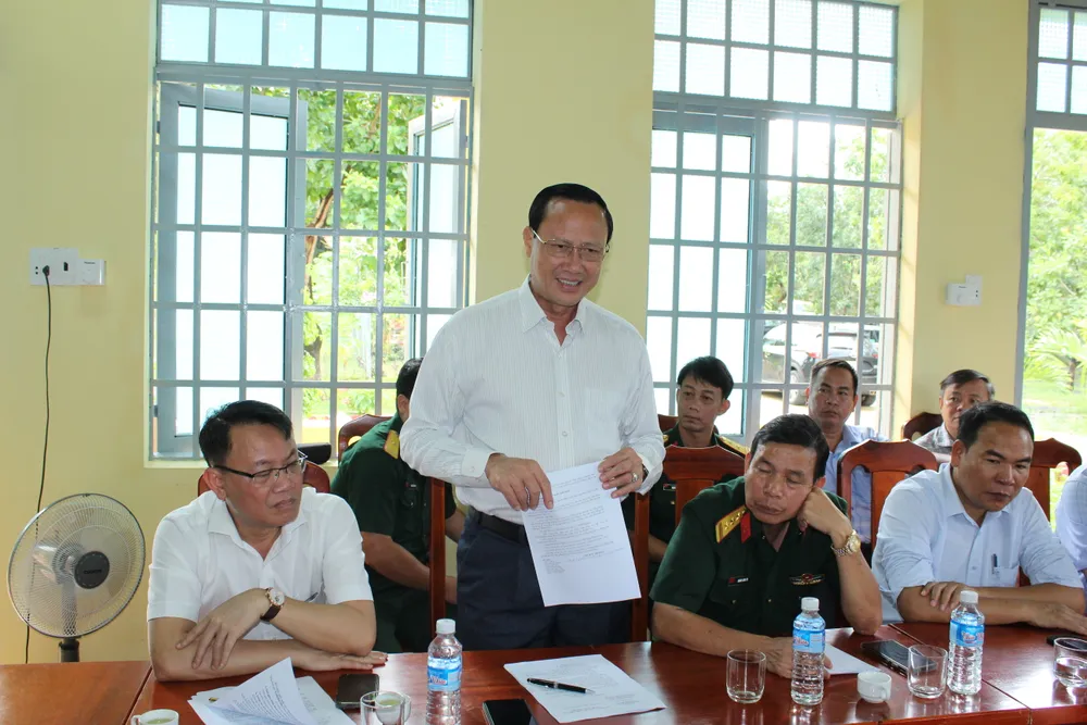 Lãnh đạo huyện Bù Đốp phát biểu tại buổi khảo sát