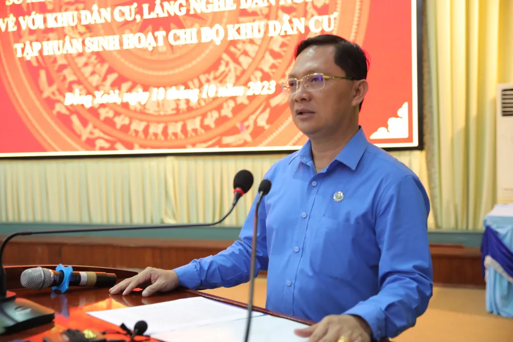 Ông Hà Anh Dũng, Ủy viên Ban Thường vụ Tỉnh ủy Bình Phước, Bí thư Thành ủy Đồng Xoài phát biểu tại hội nghị Ông Hà Anh Dũng, Ủy viên Ban Thường vụ Tỉnh ủy Bình Phước, Bí thư Thành ủy Đồng Xoài phát biểu tại hội nghị