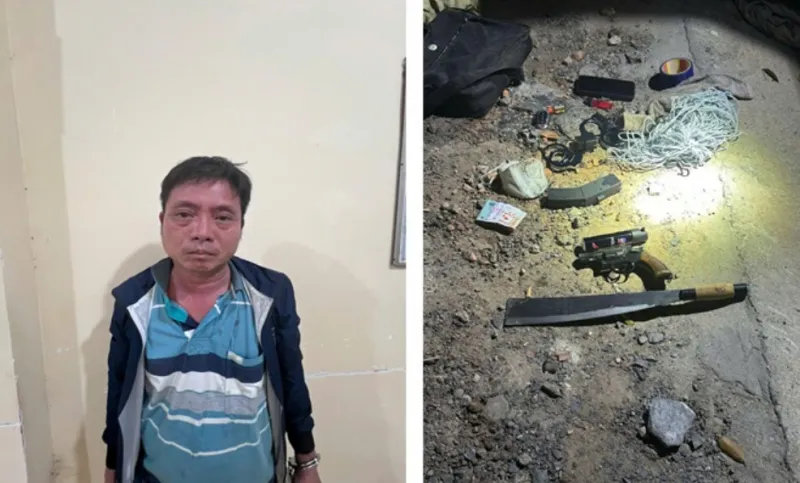 Đối tượng Đỗ Tuấn Anh và tang vật bị thu giữ