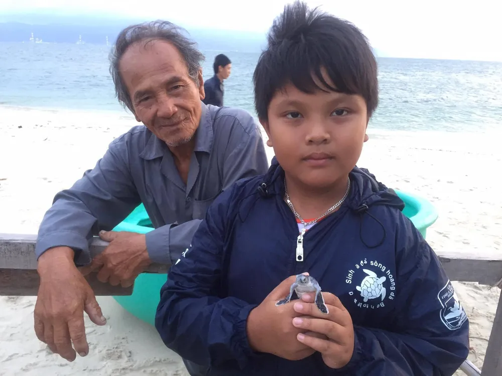 Thả hơn 100 rùa con về với biển Hòn Cau ảnh 4