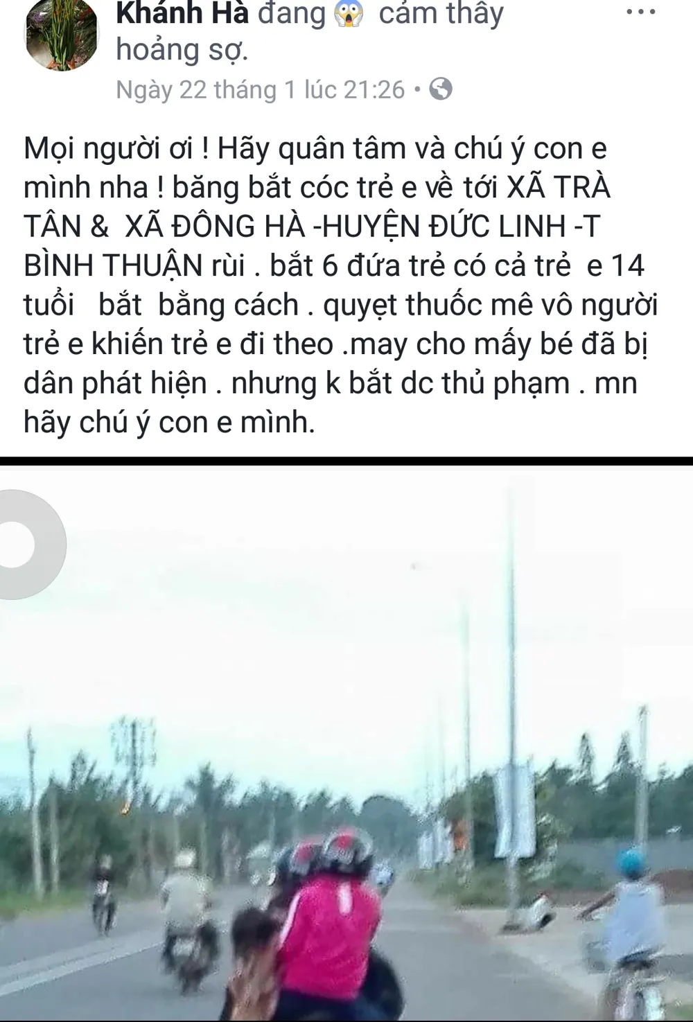 Không có chuyện 6 trẻ em ở Bình Thuận bị bắt cóc ảnh 1