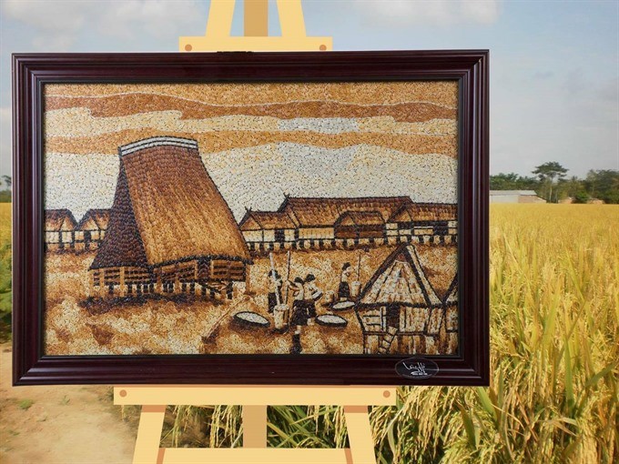 Rice paintings in Kon Tum highlight Central Highlands ảnh 3