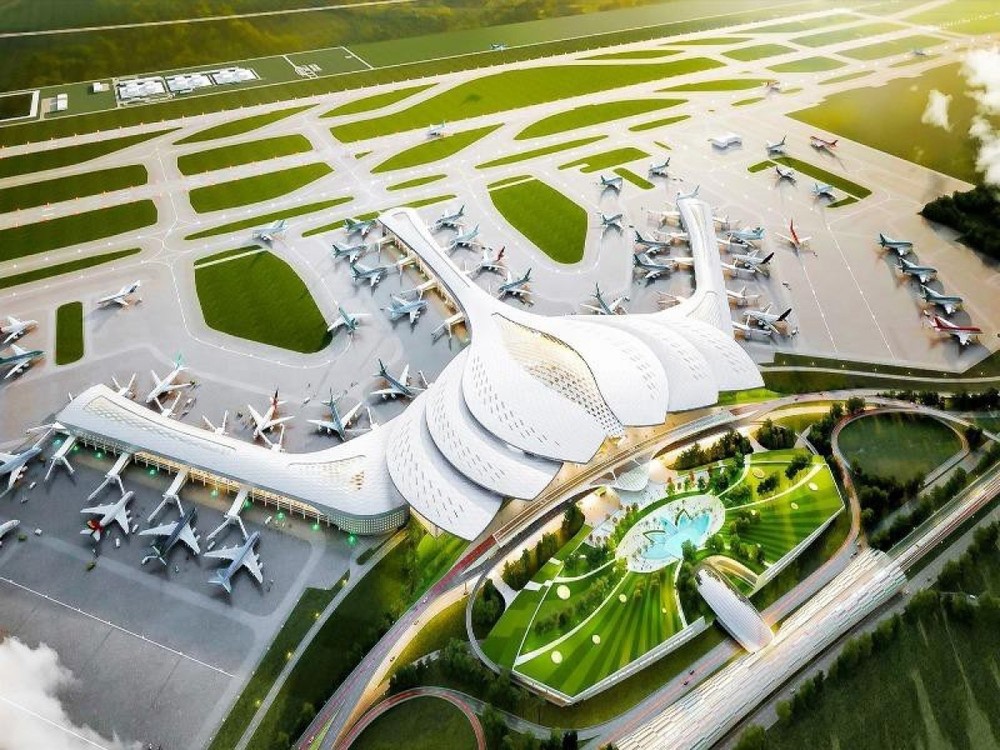 An artist's impression of Long Thanh Airport. Thu Thiem-Long Thanh railway project is planned to connect to the airport