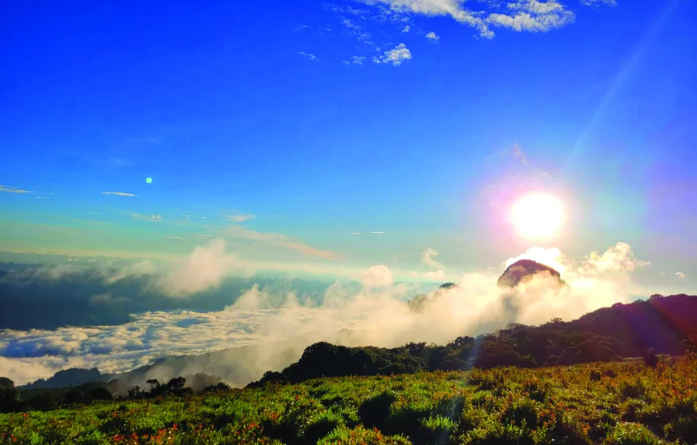 Bình minh trên đỉnh Pha Luông.