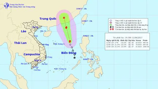 Xuất hiện cơn bão số 1 năm 2017 