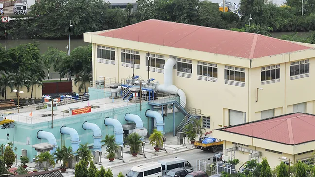 Trạm bơm nước thải dự án Cải thiện vệ sinh môi trường lưu vực Nhiêu Lộc - Thị Nghè     Ảnh:  CAO THĂNG