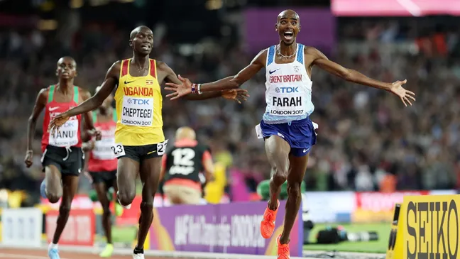 Niềm vui chiến thắng của Mo Farah.
