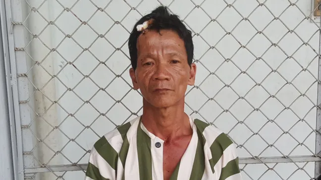 Đối tượng Thắng tại cơ quan Công an