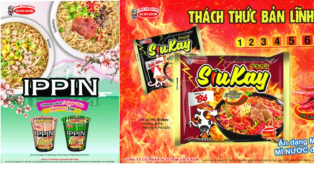 Mì ly Ippin và mì Siukay hương vị bò mới trình làng 